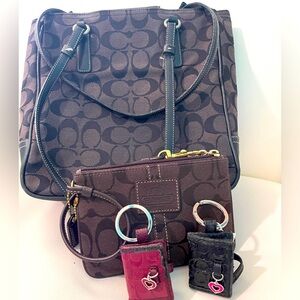 COACH bundle with vintage bag, NWT wristlet, 2 mini keychains